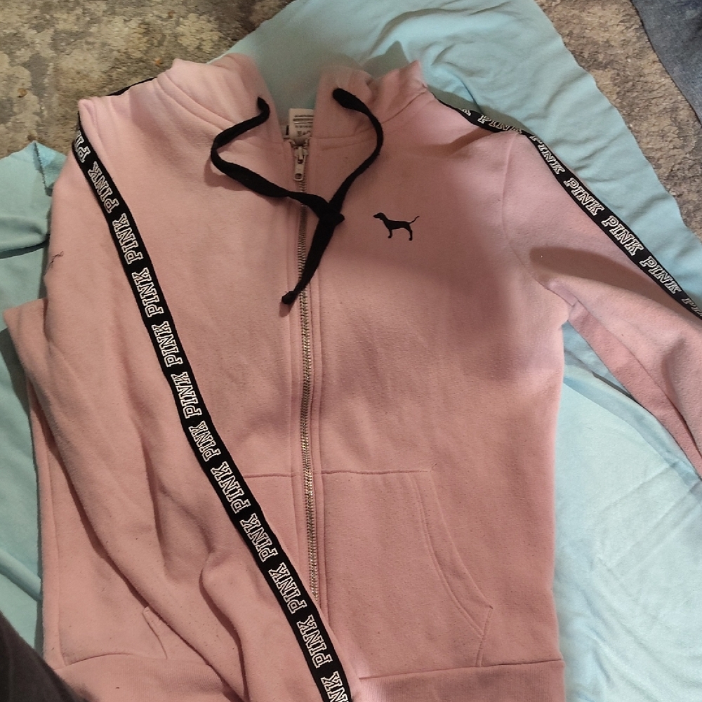 PINK Victoria's Secret Light Pink Zip-Up Hoodie